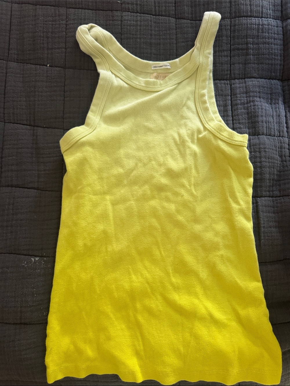 MOTHER Neon Yellow Ribbed Tank Top for Kids
